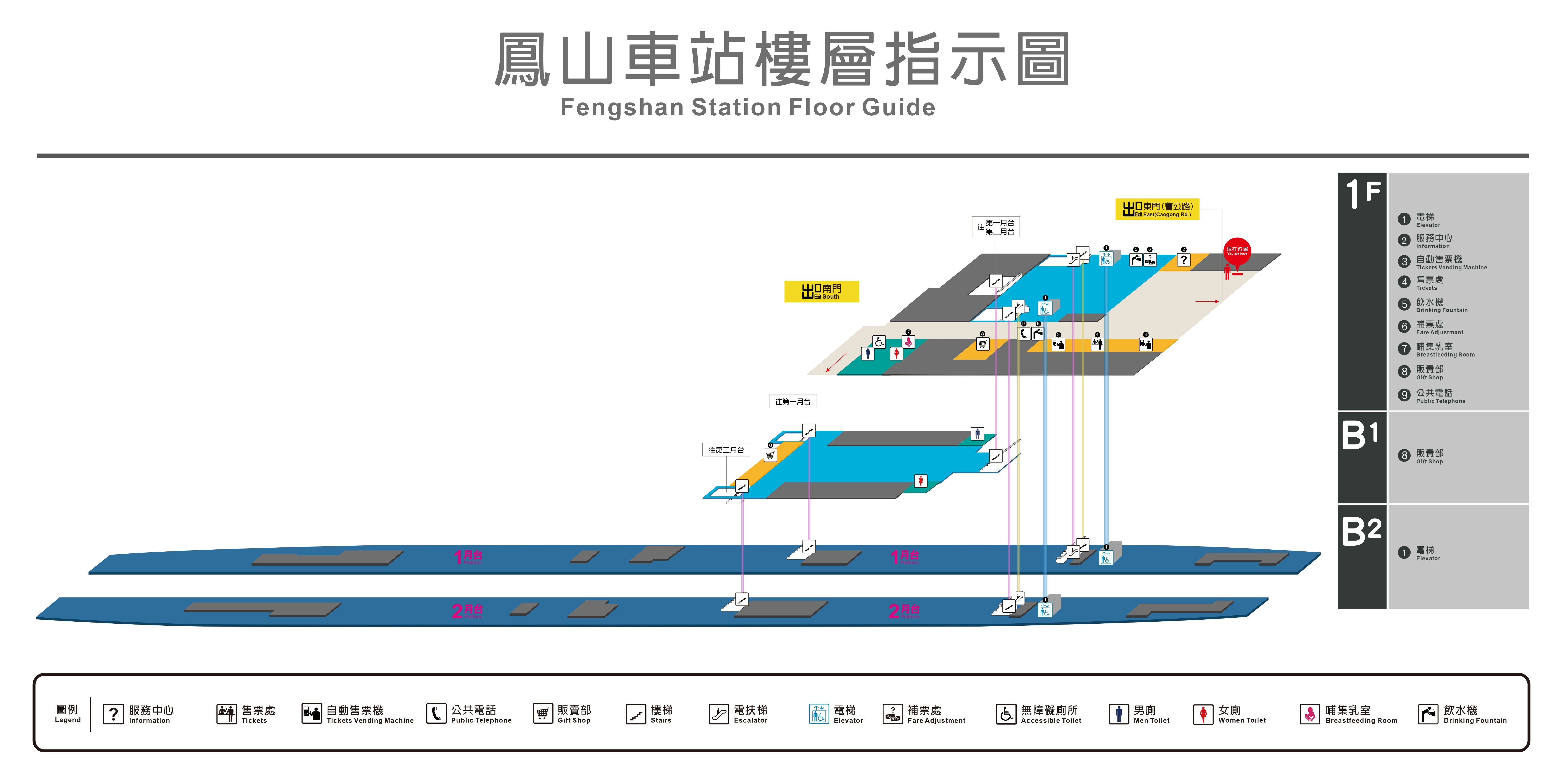 鳳山車站 整體平面圖