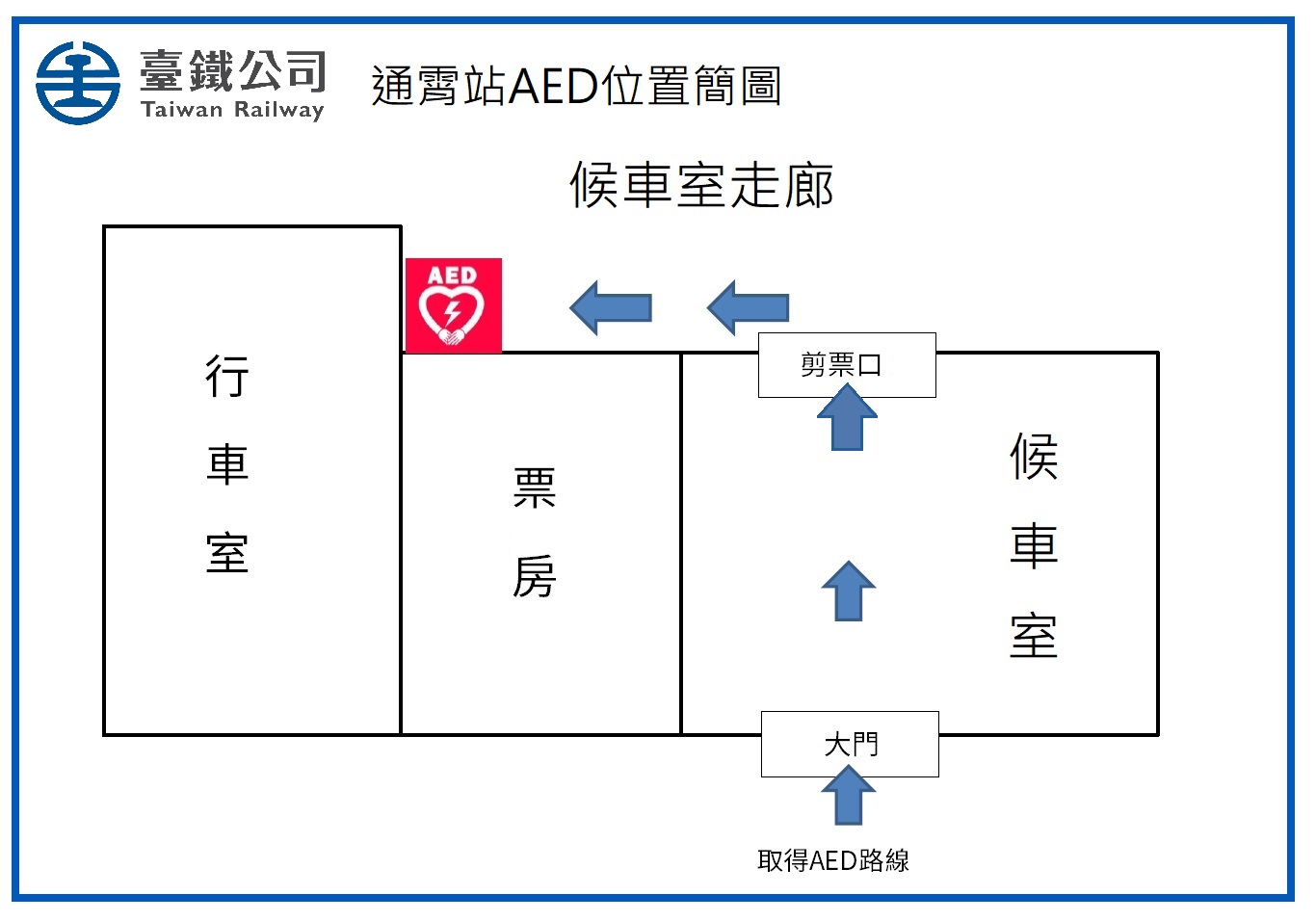 通霄站AED位置簡圖