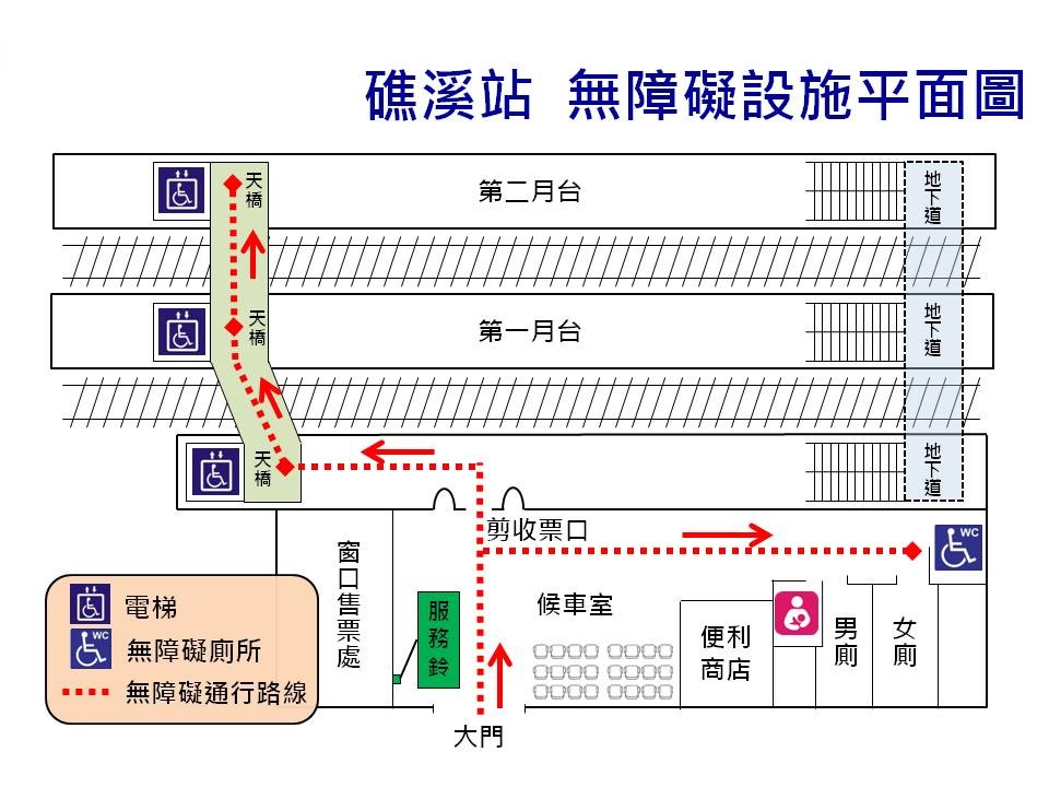 礁溪車站 無障礙設施平面圖