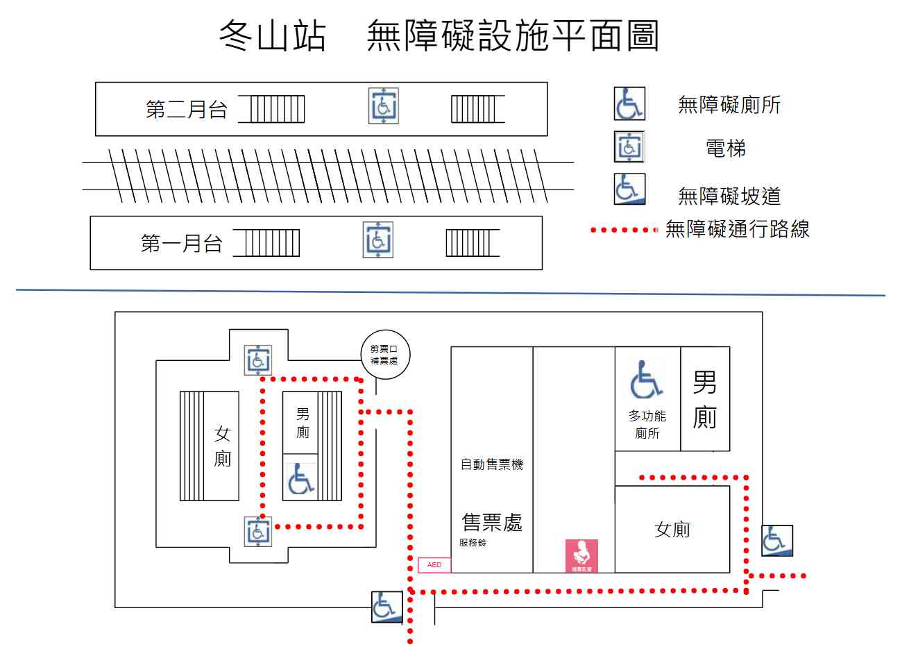 冬山車站 平面圖 1